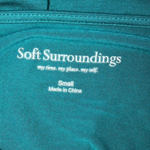 Soft Surroundings small teal assymetrical cozy top - Picture 4 of 4